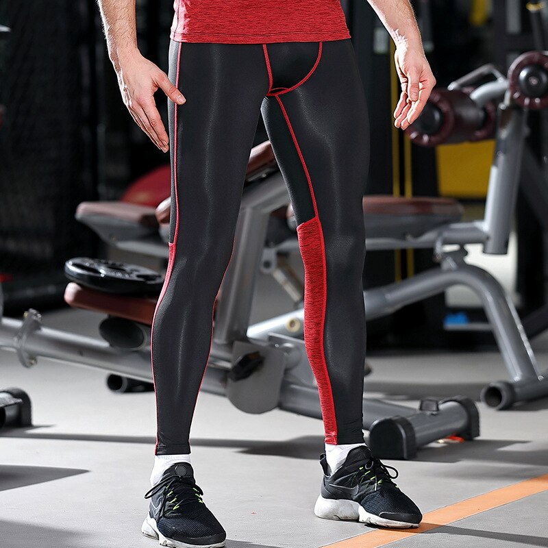 Hurtigttørrende skinny ensfarvede bukser herre løbebukser gym stramme leggings joggingbukser til mænd træning træningstøj xxxl