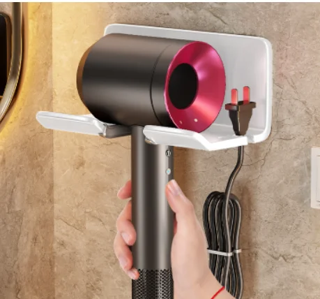 Zauberstab-Haartrockner Halfter Haar glätter Trockner Haarst änder Regal Schlecht Organizer Punsch freie verwöhnen ohne Bohren: WEISS