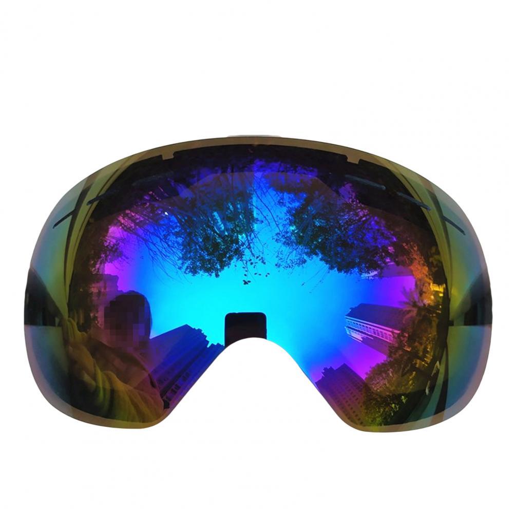 1Pc Useful Winter Goggles Lenses Double-layer Windproof Snow Blindness Proof Winter Anti-Fog Snow Ski Glasses Lenses: Blue