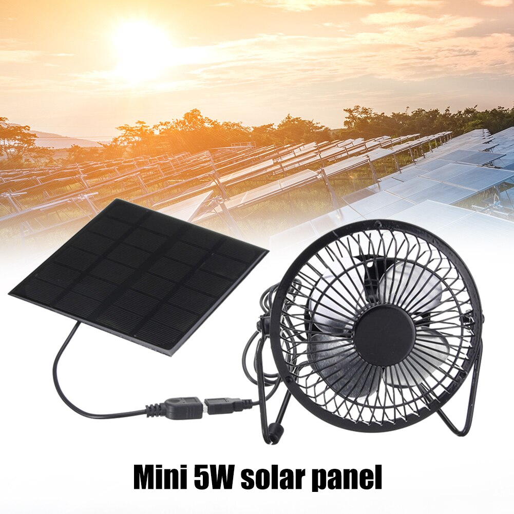 5W 4 inch Solar Exhaust Fan Mini Solar Panel Powered Fan for Office Outdoor Multifunction Solar Exhaust Fan
