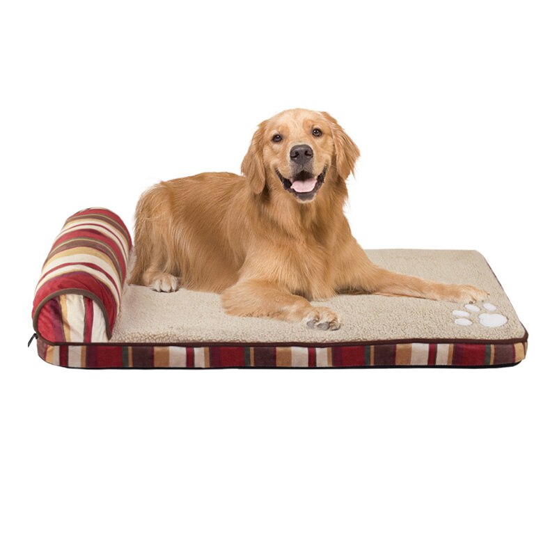 Pawstrip 4 Kleuren Winter Hond Bed Zachte Warme Kat Bedden Wasbare Puppy Slaapbank Afneembare Huisdier Kussen Voor Grote Honden s-XL: Stripe / L