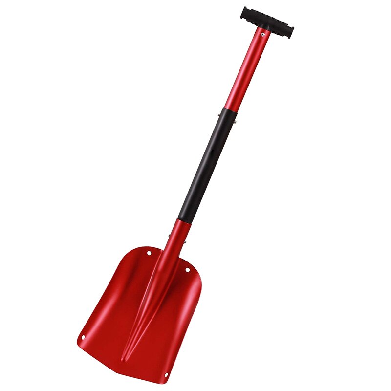 Aluminum Lightweight Snow Shovel for Car Emergency, 21Inch -32Inch Durable Compact Collapsible Snowboard Shovel,Red