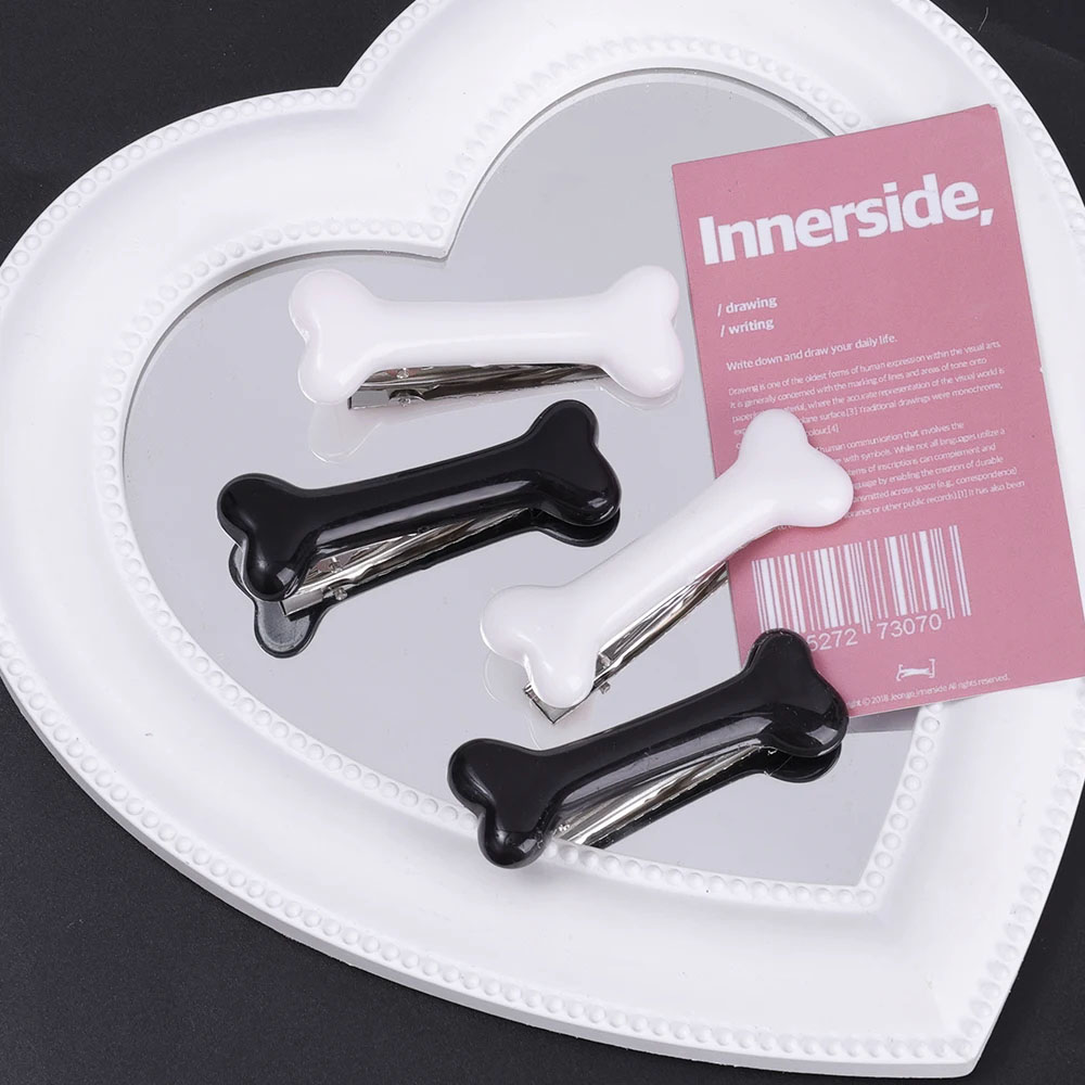 Pinza para el pelo de hueso blanco, horquilla bonita de dibujos animados Y2k, Clip para el volumen del cabello a la , pasadores de horquillas pequeñas, accesorios creativos para el cabello 2025