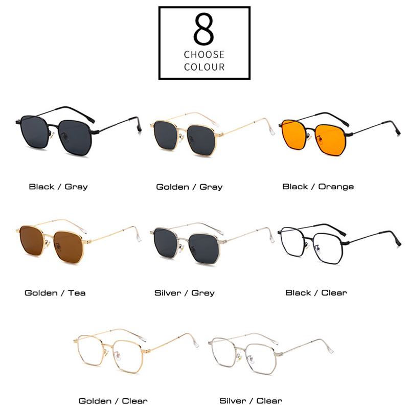 SO & EI, nueva , gafas de sol cuadradas para mujer, lentes transparentes Retro, marco de Metal, gafas de sol Punk naranjas para hombre, gafas de sol UV400