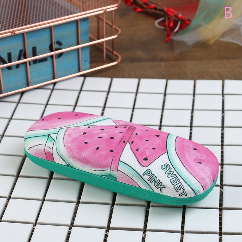1Pc Cartoon Fruit Patroon Leuke Brillen Case Glas Protector Meisjes Pu Leer Glas Case Eyewear Glazen Doos 16.5X6.2X3.9Cm Pvc