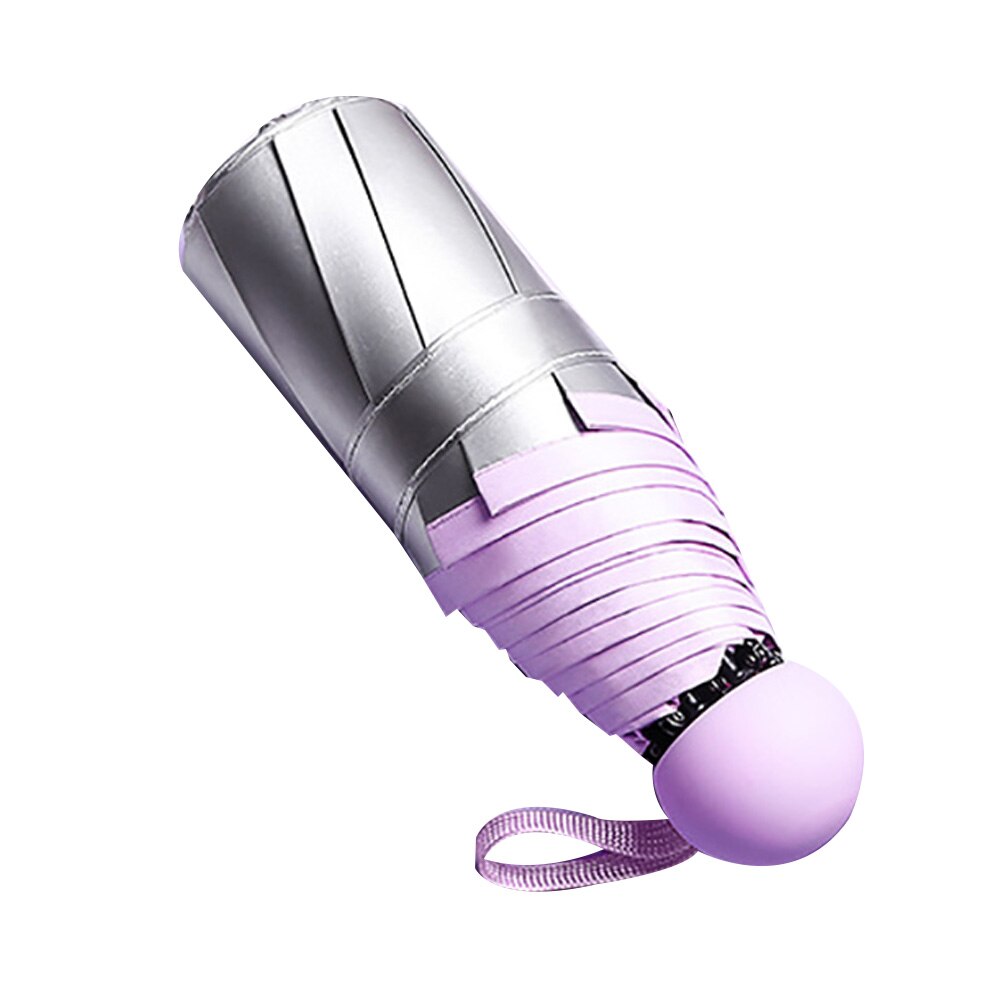 Portable Foldable Ultra Light Rain Sunlight Umbrella Travel Mini Pocket Parasol Sunlight Umbrella Mini Parasol Umbrella Umbrella: Purple 