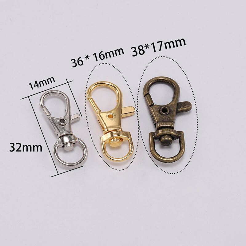 10Pcs/Lot KC Gold Bronze Color Metal Lobster Clasp Hooks Connector For DIY Making Key Chain Jewelry Findings Accessories