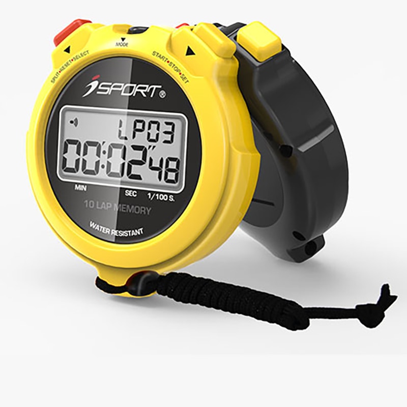 Digital Professionelle 10 Runden Speicher Chronograph Stoppuhr Zwei