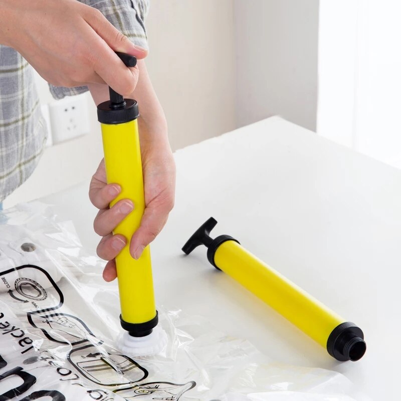 Bolsa colgante de compresión al vacío para el hogar, bolso de almacenamiento de ropa a prueba de humedad, con Tirador Lateral