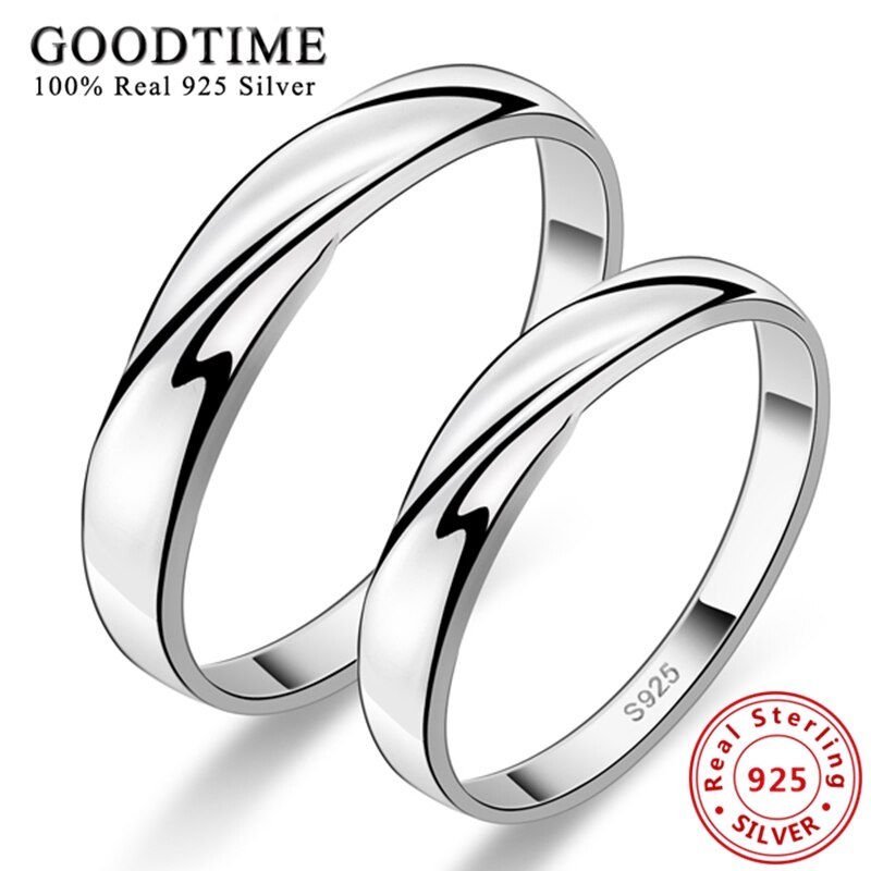 Lovers Ring 925 Sterling Silver Rings Korean Style Pure Silver Jewelry Simple Intertwined Couple Ring for Men Women