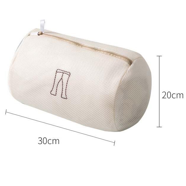 Embroidery Washing Bags Mesh Polyester Laundry Bag Portable Net Bra Wash Basket Organizer For Underwear Clothing Laundry Bag: Cylinder