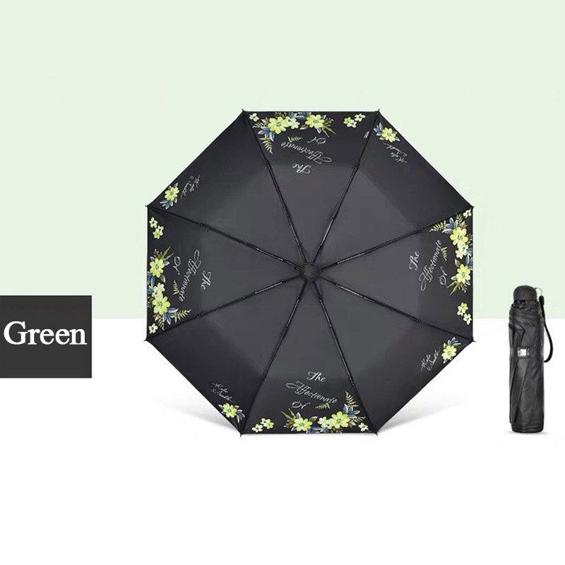 Paraguas de la mejor china para mujer, sombrilla plegable Anti-UV, a prueba de viento, de viaje, de: Verde