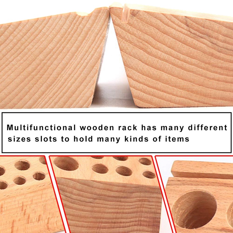 Wooden Leather Tool Holder,68 Holes Leather Tool Rack,Leather Tools Storage Box for Leather Working Making Punch Tools