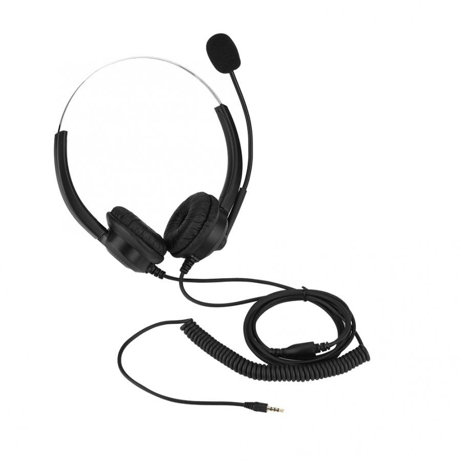 Call Center Headset Voor Xiaomi Klantenservice Noise Cancelling 360 Graden Roterende Oorbeschermers Rekbare Hoofdband Hoofdtelefoon: 3.5mm Straight