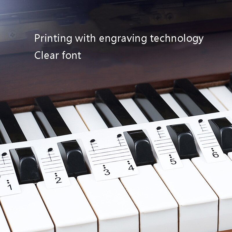 Piano Toetsenbord Stickers 88 Toetsen Elektronische Toetsenbord Stickers Voor Muziek Decal Label Note Leren Beginners Kids