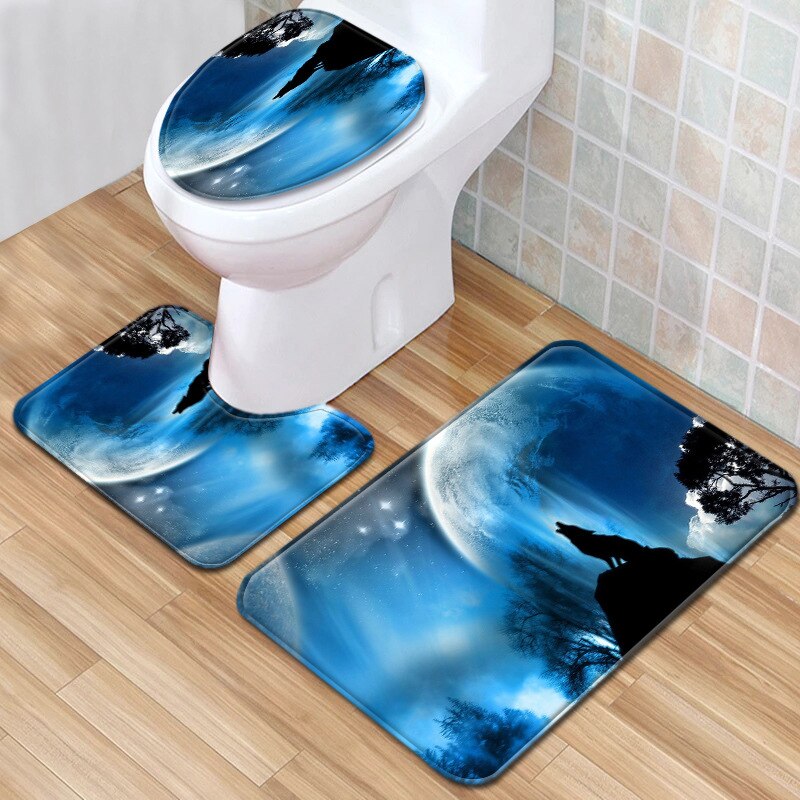 Ster badkamermat toilet driedelige set badmat badmat baddecoratie badkamertapijt badmatset