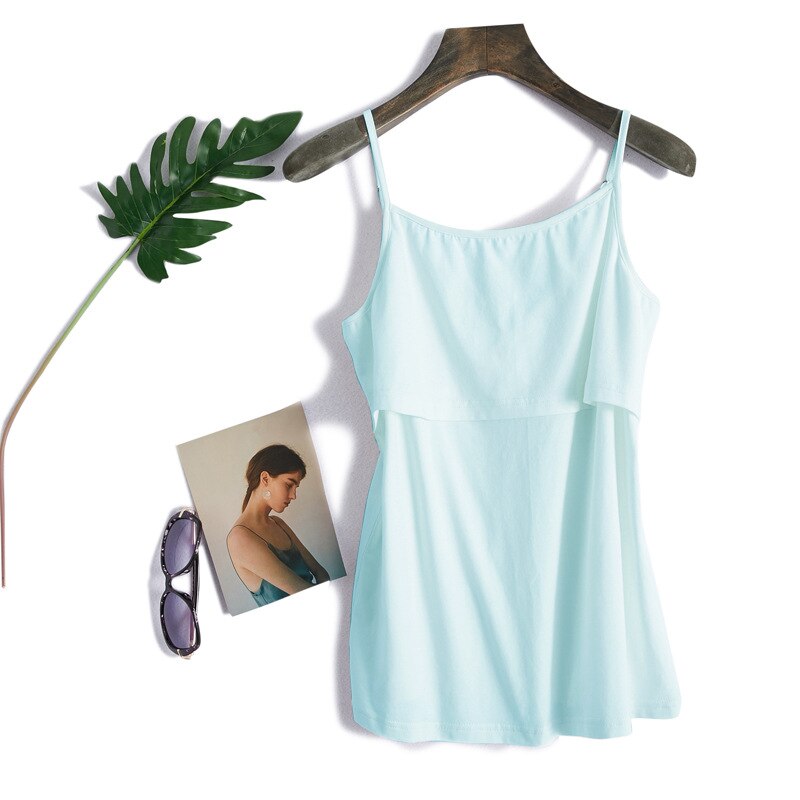 Frauen Mutterschaft Pflege Tank tops Weste Weibliche Stillen Schwangerschaft Weste Mutterschaft Kleidung: BLUE / L
