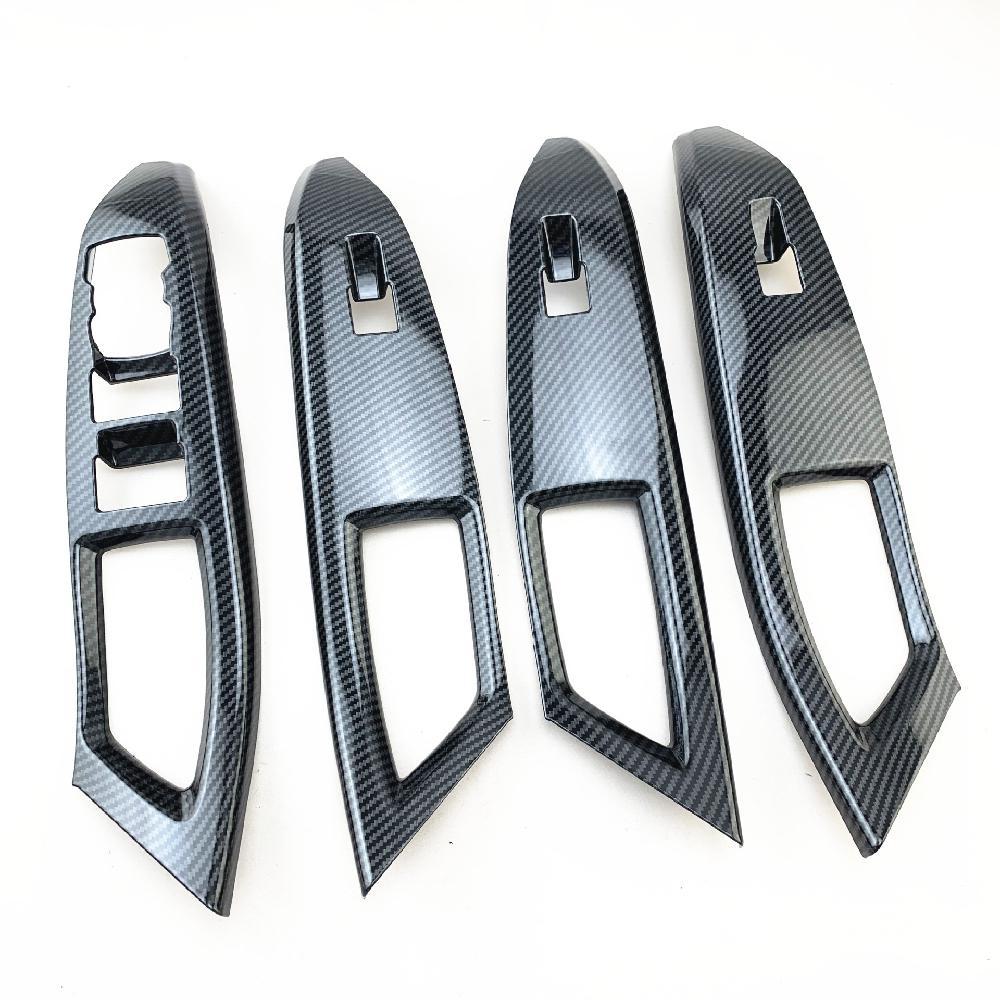 Car Carbon Fiber Window Lift Panel Switch Cover Trim For Ford Focus