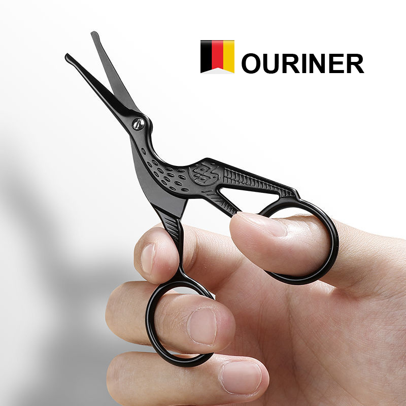 Facial Hair Scissors Rounded Stainless Steel Mustache Nose Hair Beard Eyebrows Eyelashes Trimming Clippers
