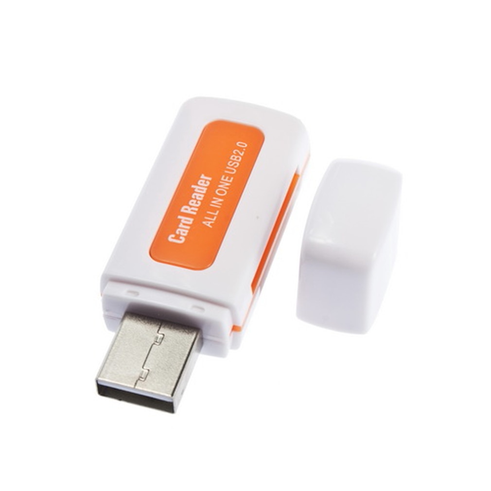 1 stücke USB 2.0 4 in 1 Speicher Multi Card Reader für M2 für SD SDHC DV Micro SD TF Karte Orange