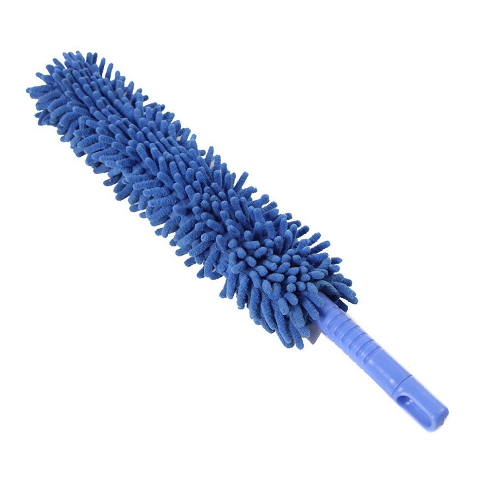 Foldable Dust Remover Flexible Wheel Brush Anti-static Car Cleaner Furniture Cleaning Tool Microfiber Car Washer Chenille Mop: blue