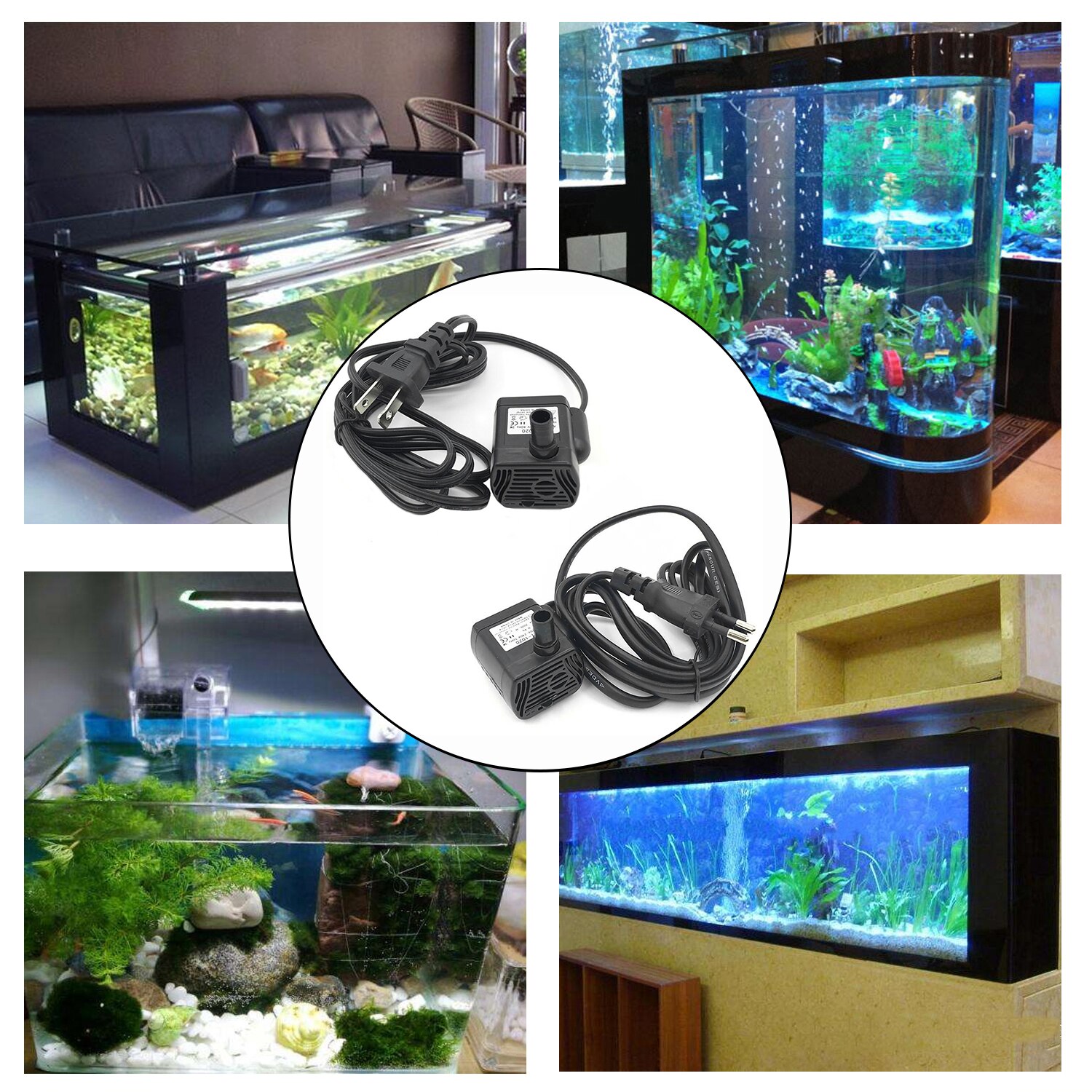 220-240V 3W Mini Aquarium Dompelpomp met Zuignappen voor Aquarium Fontein Vijver Aquarium levert EU US Plug