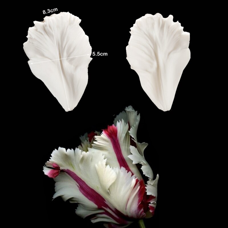 Moldes de silicona de pétalos de tulipán, herramientas de decoración de pasteles, Fondant, Sugarcraft, Gumpaste, arcilla, papel de agua, M211876