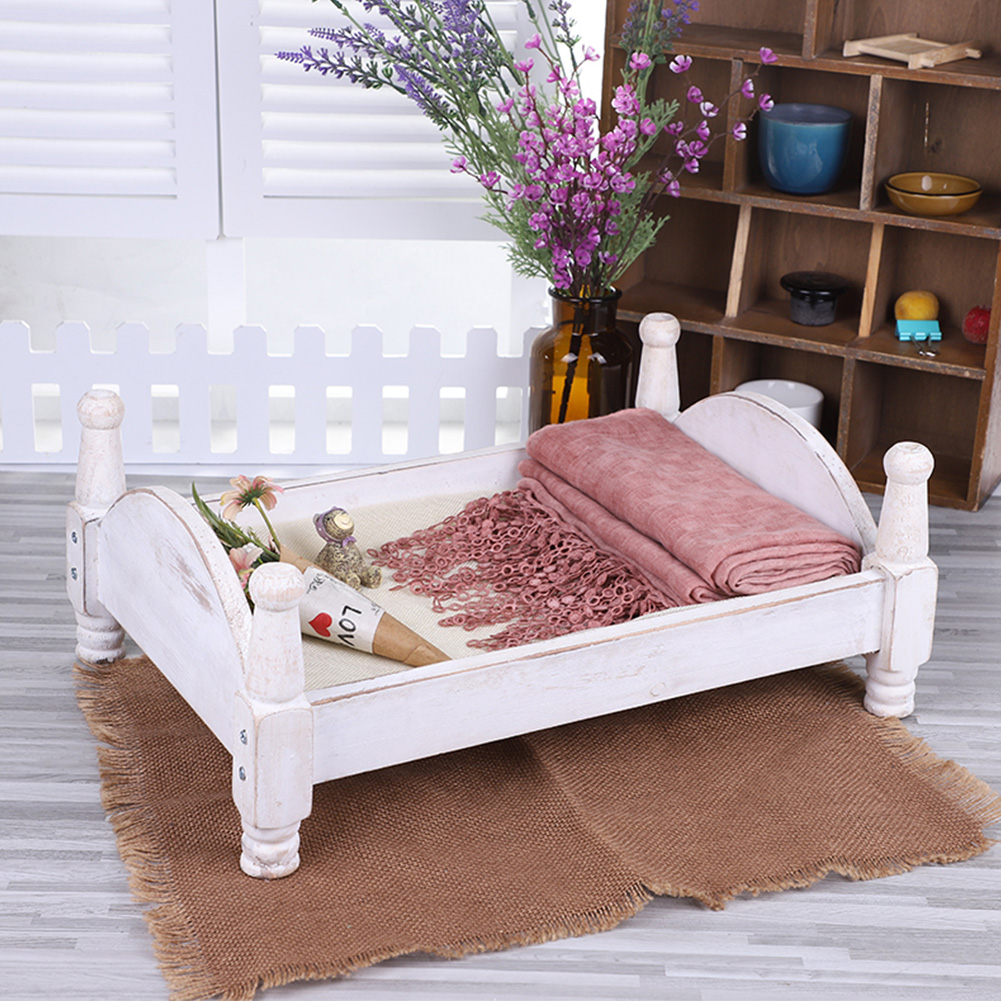 Wooden Baby Bed Infant Detachable Crib For Newborn Accessories Easy Install Mini Eco Friendly Photo Studio Photography Props