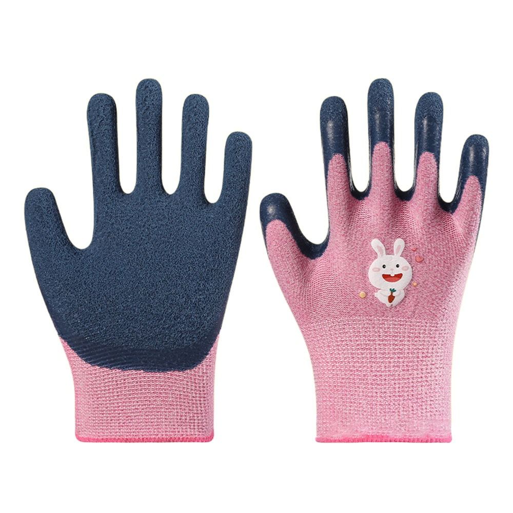 Guantes de trabajo multiusos duraderos para niños, manoplas protectoras de animales de dibujos animados con 13 agujas, guantes de seguridad antideslizantes para jardinería, deshierbe: YELLOW / M