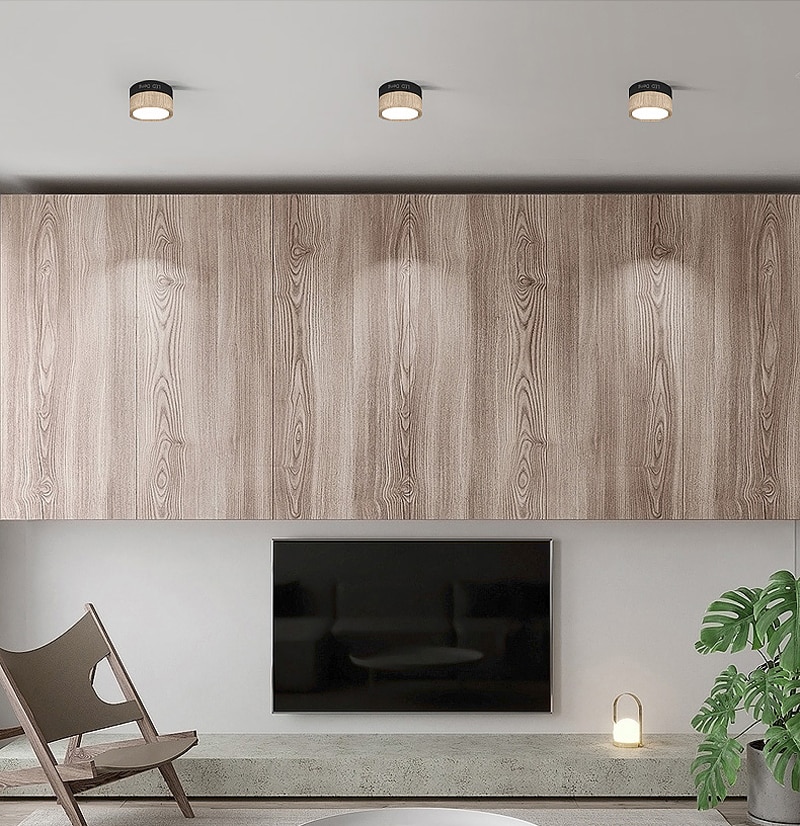 Surface Mounted 5w 12W LED downlight 7W 9w Ceiling Lamps wood painted cob led spot lights 220V recessed Lights Indoor lighting