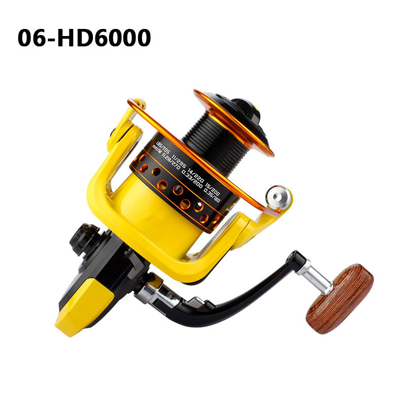 12 Bal 1000-7000 Lagers Vissen Rollen Super Grote Zee Vissen Wiel Hoge Snelheid 5.2:1 Metalen Spinning Reel Vis Tool: 06-HD6000