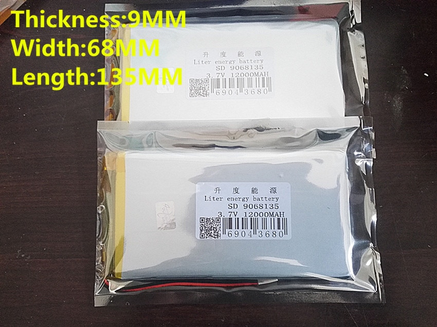 Grootte 9068135 3.7 v 12000 mah Lithium-polymeer Batterij Met Boord Voor Tablet Pcs