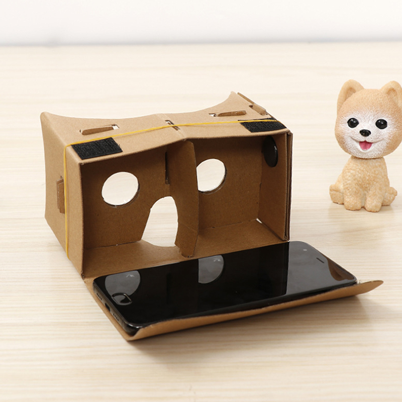 1pc google cardboard 3d vr virtual reality-brillen voor android of telefoon vr-model doe-het-zelf: transformeer je apparaat in een groot scherm