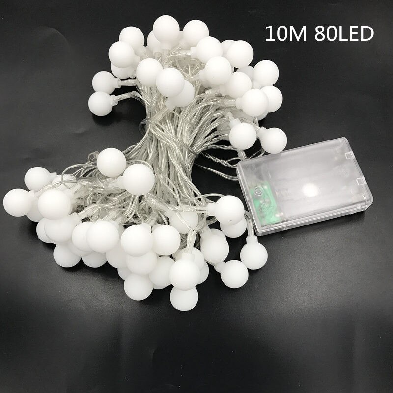Led kugle fe snorelys 2m 3m 4m 5m 10m 20m batteridrevne bryllup jul udendørs krans vandtætte dekoration lamper