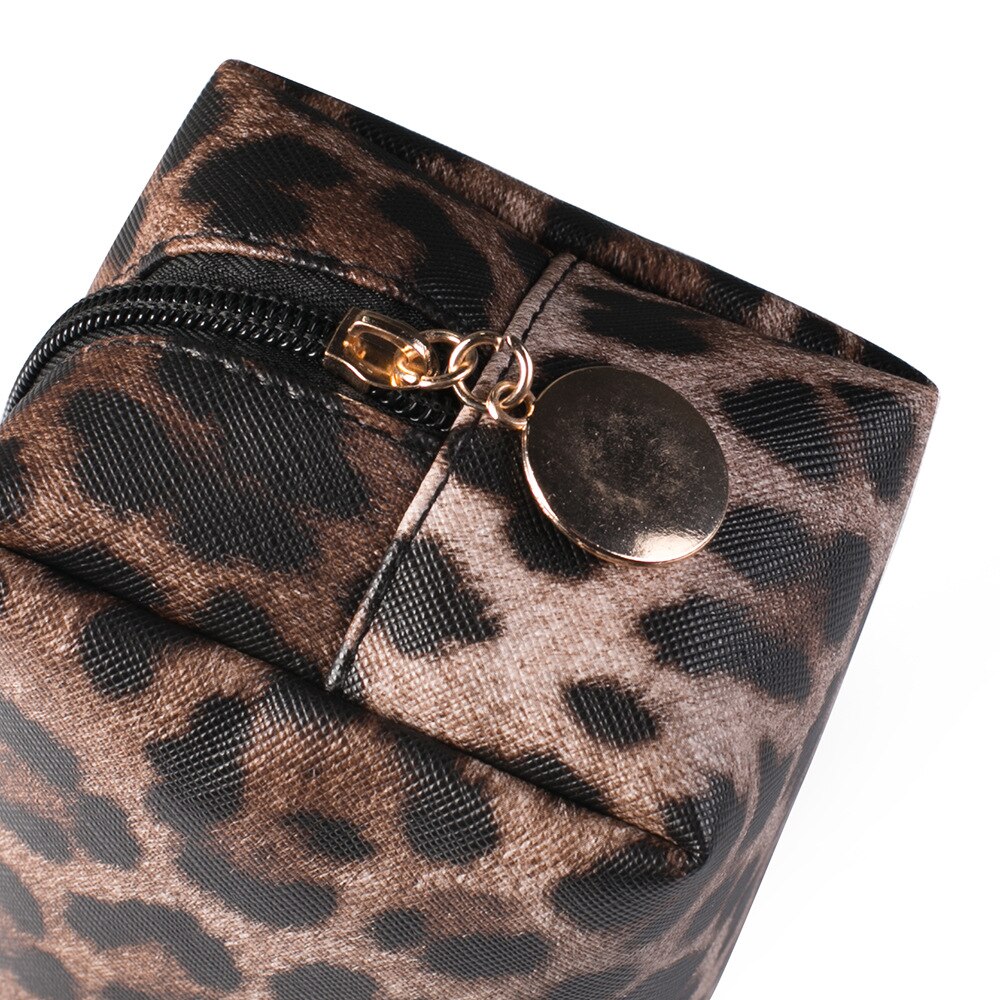 Material de oficina para escuela, , estuche para lápices de leopardo, bolsa de cosméticos Kawaii de PU, caja de lápices de arte portátil, almacenamiento de papelería