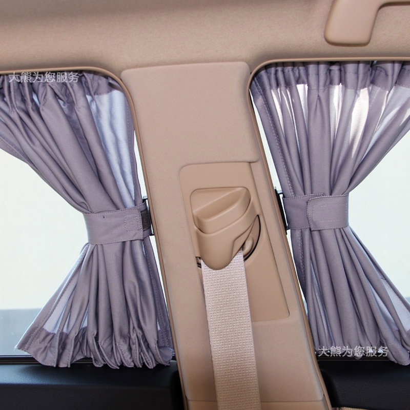 Aluminiumskinner, der kan krympes i bilens forrude bagruder solskærmsvisir solskærmsgardin - grå (pakke  of 2)