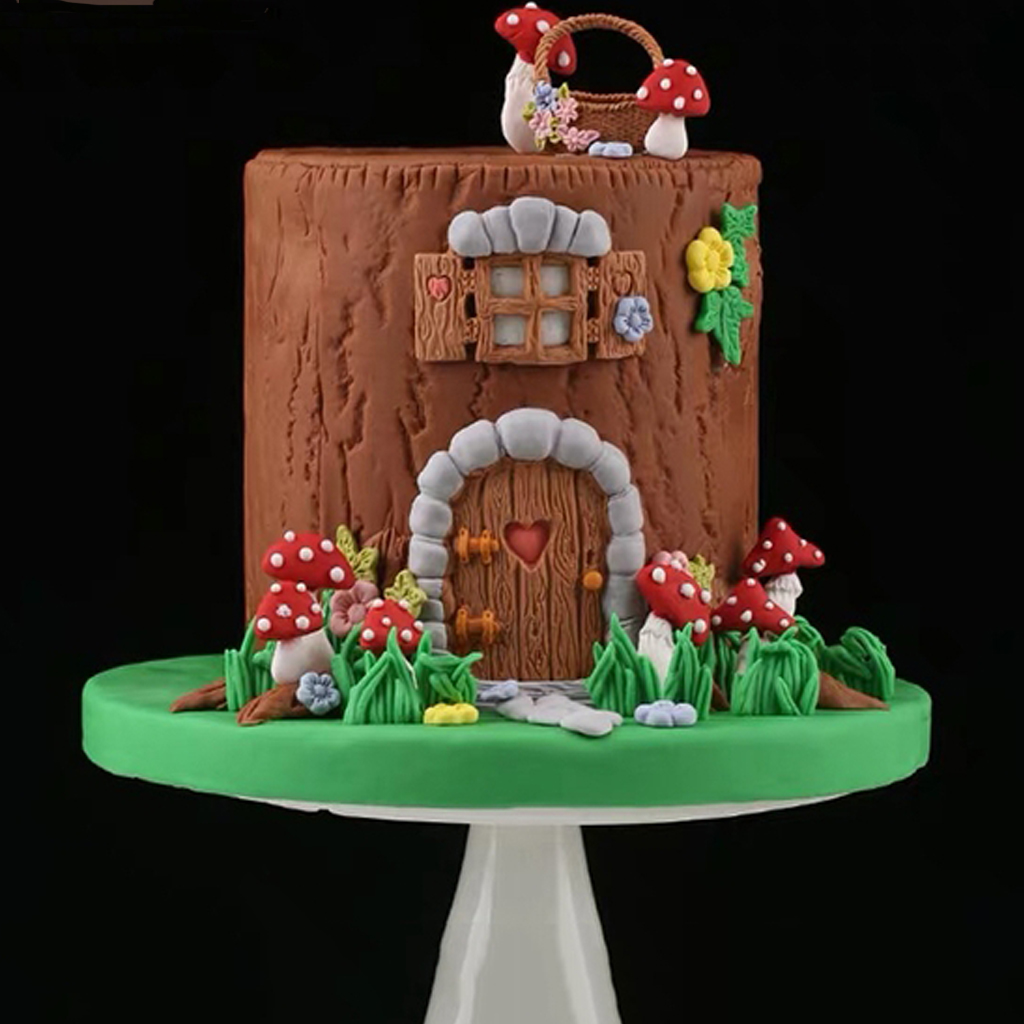 Tipi di fiaba Porta di lumaca Fungo Erba Fiore Zucchero Caramelle Torta Bordo Stampo in silicone Stampo per cioccolato Decorazione M302