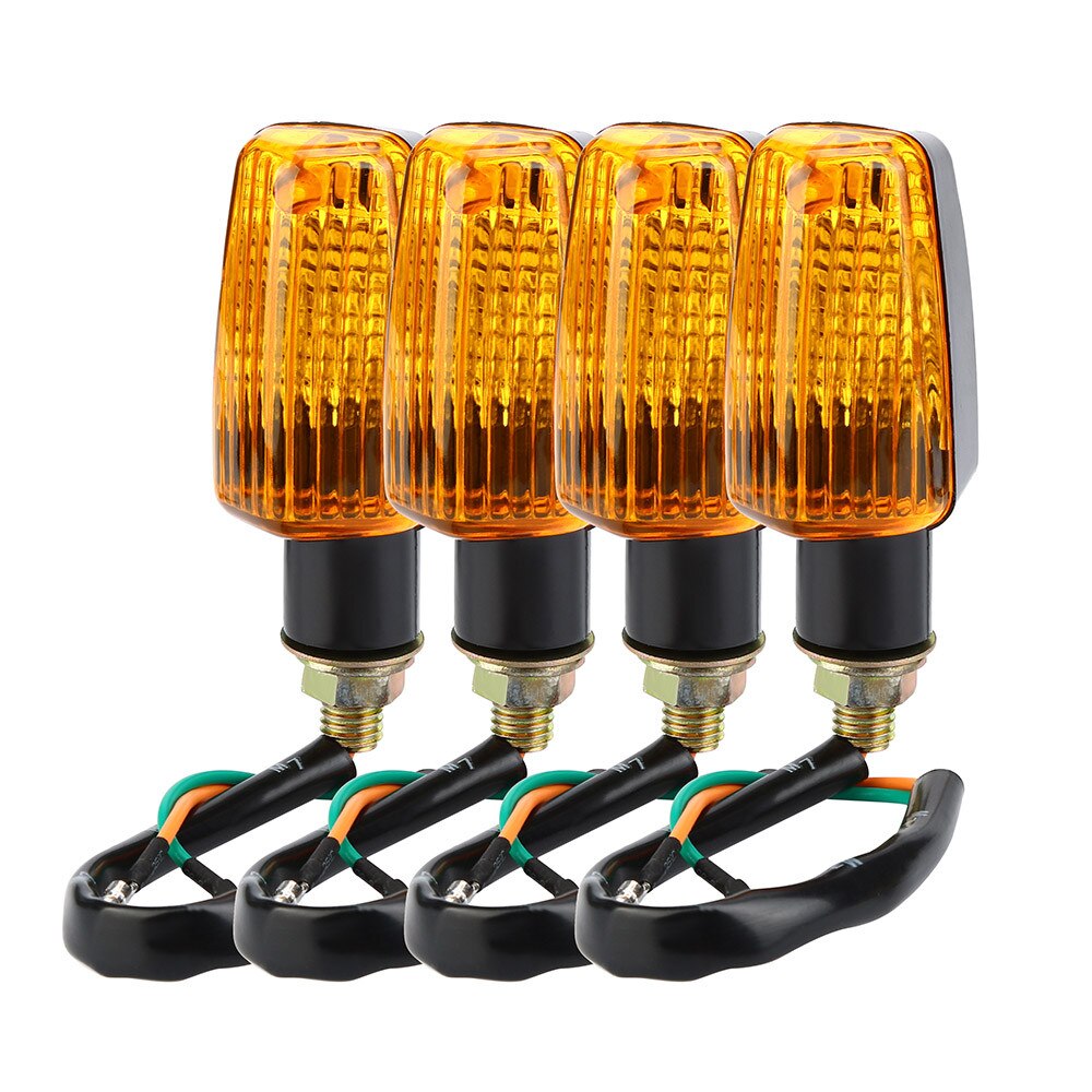 Tops 4 X Universal Motorcycle Halogen Turn Signal Indicators Turning Lights Yellow Light Motorbike Accessories