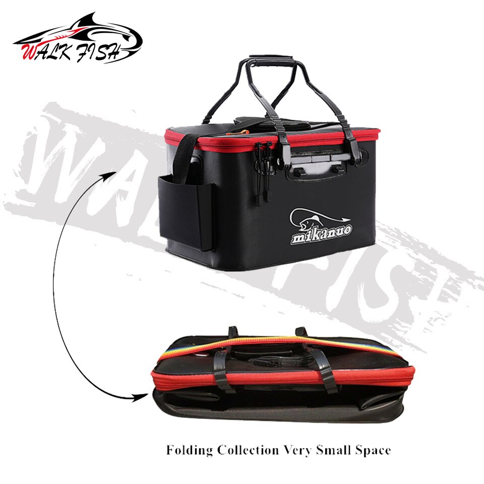 WALK FISH Thicken Fishing Bag Folding EVA Fishing Bucket Portable Live Fish Box Storage Outdoor Waterproof Camping Hiking Bag