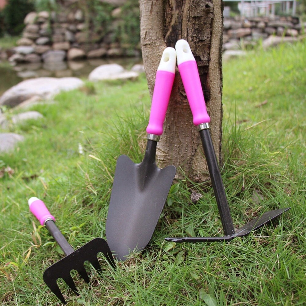 3pcs Garden hand Tool Garden tools kit Garden Park size shovel rake hoe small hoe rake balcony vegetable planting Loosen Soil