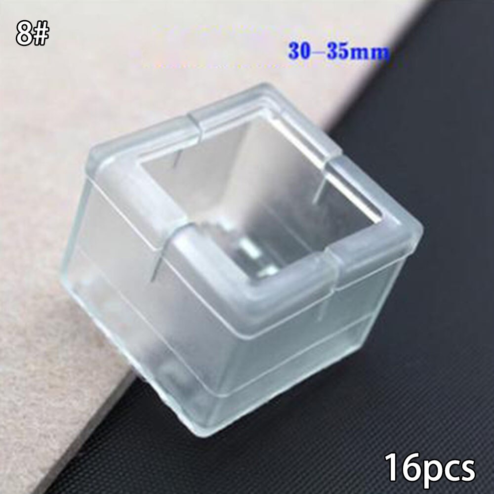 16x Silikon Gummi Stuhl Bein Füße Pads Möbel Umfasst Schutz Für Quadratische bilden Tisch Bein Abdeckung: 8