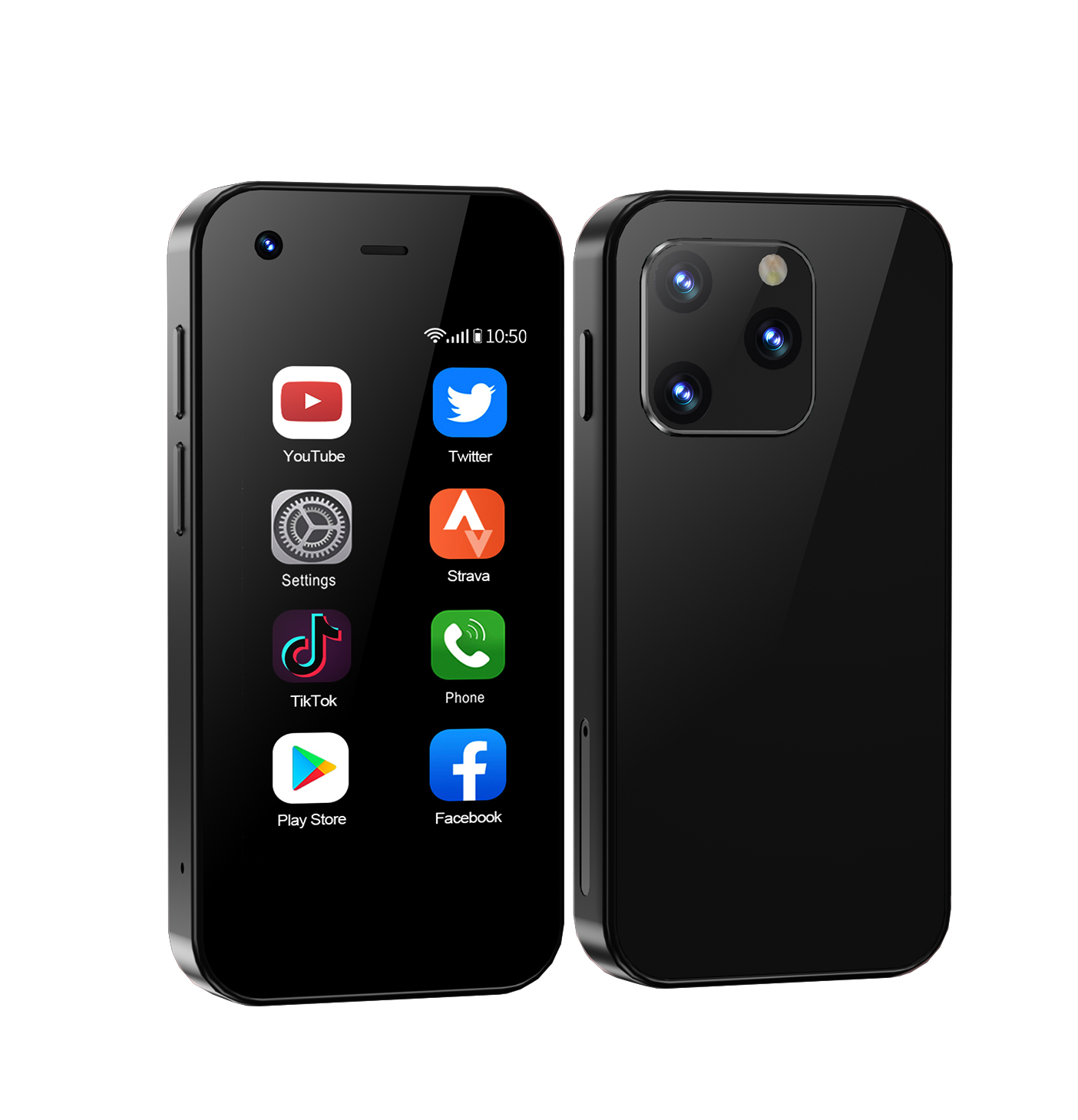 SERVO König5000 Mini-Smartphone 3G-Netzwerke Dual Nano SIM Android 9.0 System 16 GB Rom 2,5'' Bildschirm abspielen Geschäft Tasche Smartphones: schwarz