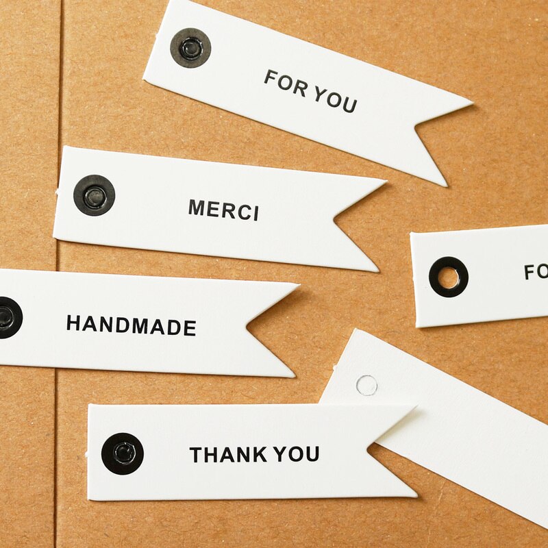 50 piezas de papel blanco marcadores gracias decoración de la boda etiqueta del de caja de embalaje etiquetas papelería suministros de oficina