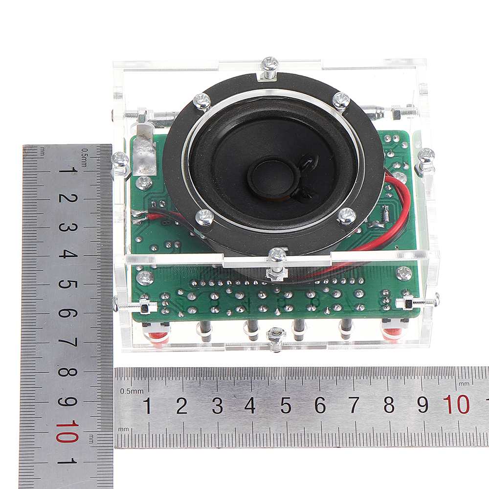 DIY FM Radio Kit Transparent Shell Mini Stereo Radio Receiver DIY Kit 4.5V-5.5V LED LCD Light Display Built In Speaker Antenna