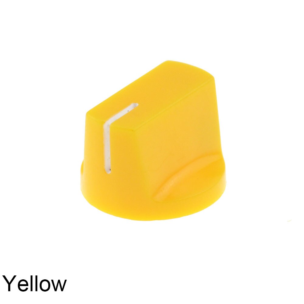 10 Pcs Kleurrijke Plastic Knop Met 6.35 Mm Shaft Hole Diameter 1510 Clone Potentiometer Pedaal Cap Gitaar Cap KN-19: Yellow