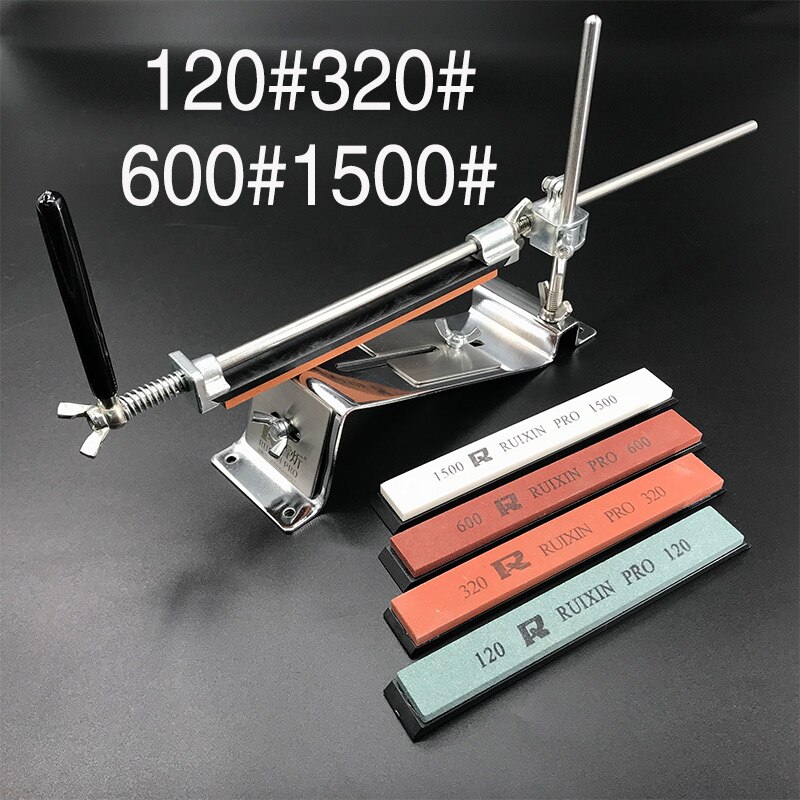 RUIXIN Pro fessional Kitchen Knife Sharpener Whetstone Updated Multifunction Fixed Angle Edge Honing Tools Sharpening System: 4Y