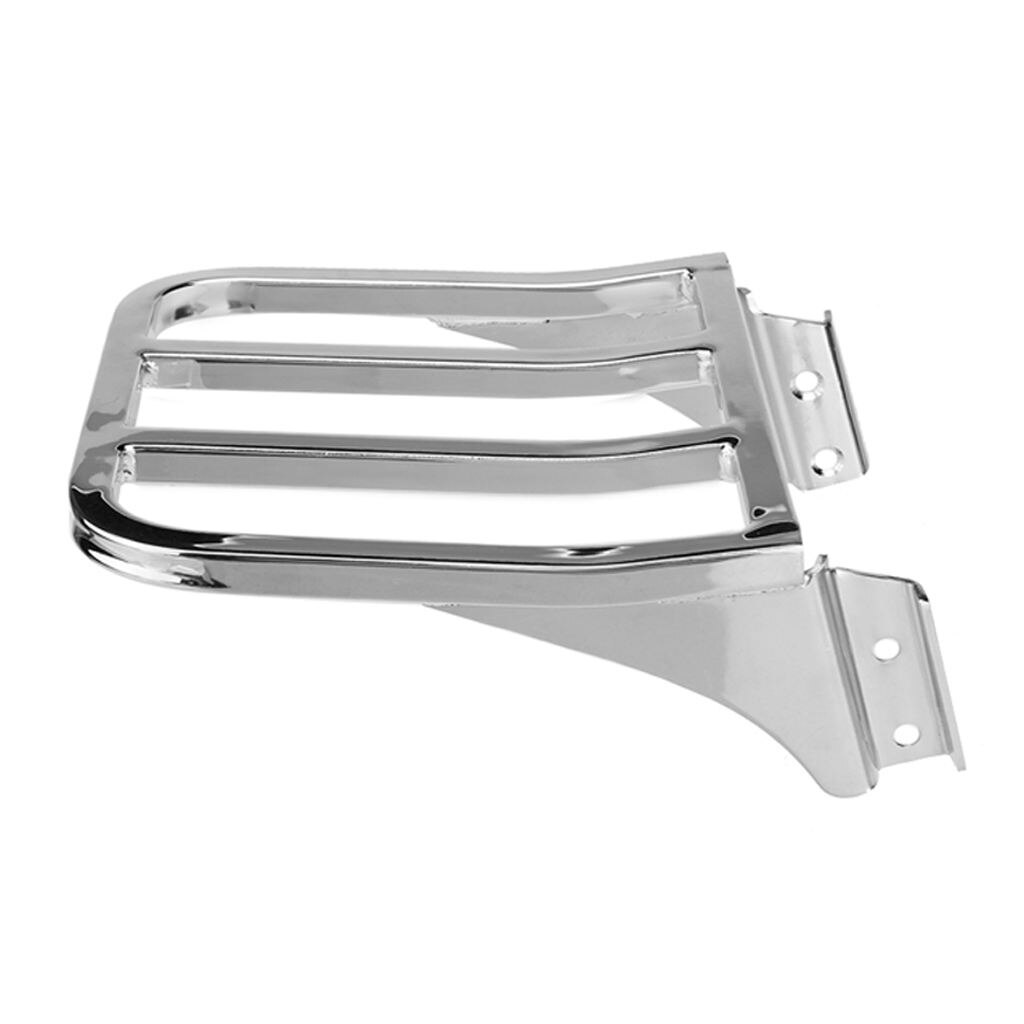 Chrome Motorcycle Trunk Tail Box Luggage Case Top Rack for