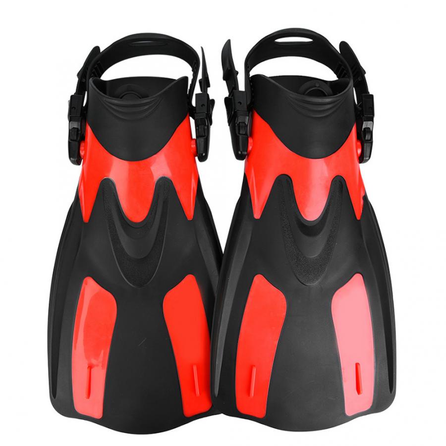 1 Pair Adult Swim Fins Adjustable Scuba Snorkeling Shoes Foot Flippers for Swimming Diving Pro Swimming Training Accessory: Red S