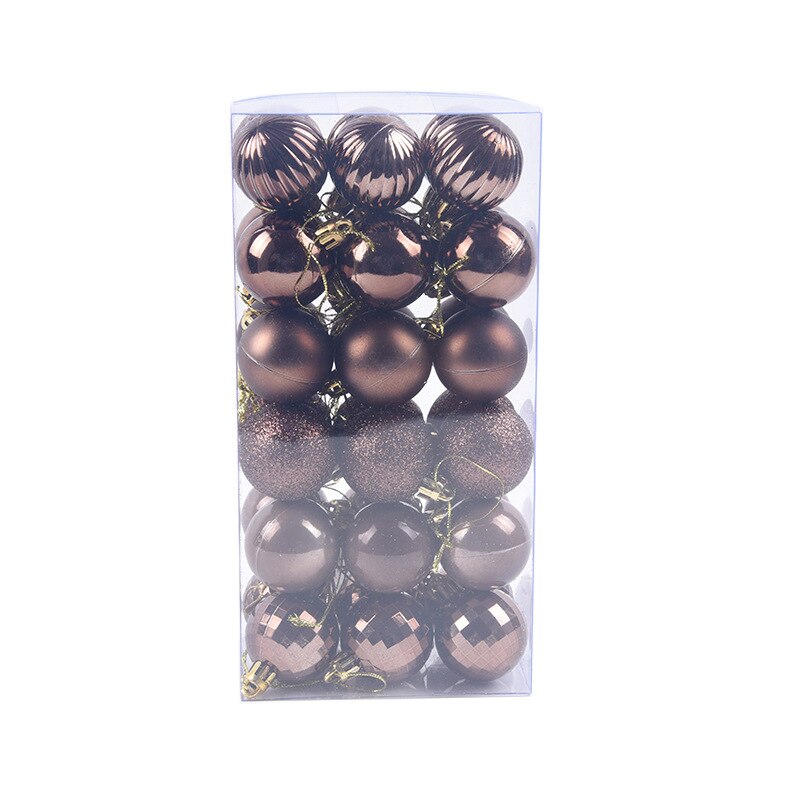 36 Pcs Gold Pink Champagne Red Metallic Christmas Balls Decor Christmas Tree Balls Xmas Decor For Home Year Balls: coffee