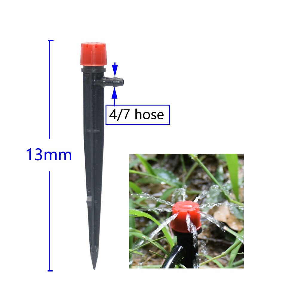 1/4" Hose Drip Irrigation System 360 Degree Adjustable 8 Hole Sprinkler Kit Garden Watering Inserting Ground Micro Flow Dripper